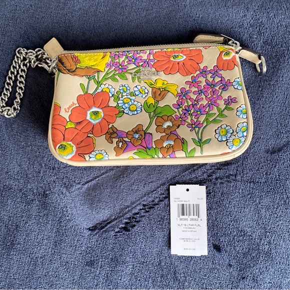 NWT COACH NOLITA 19 FLORAL PRINT LEATHER CR365 BAG HANDBAG PURSE WRISTLET WALLET - Picture 5 of 5